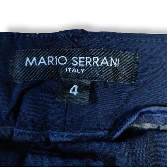 Mario Serrani Italy Blue slim skinny cropped stretch pants trousers size 4 - Picture 4 of 6